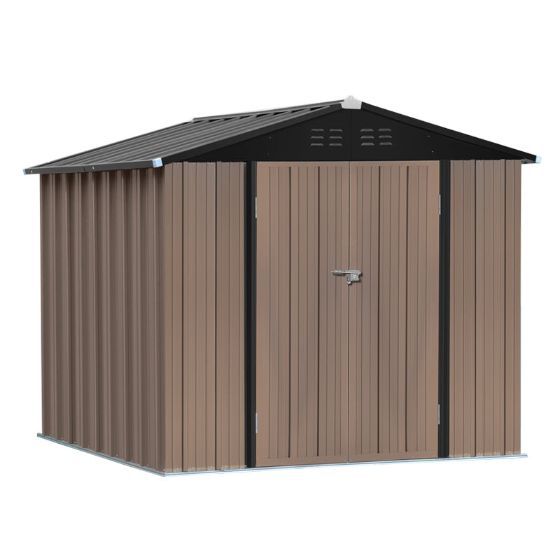 Steel Garden Tool Storage Shed with Gabled Roof Top