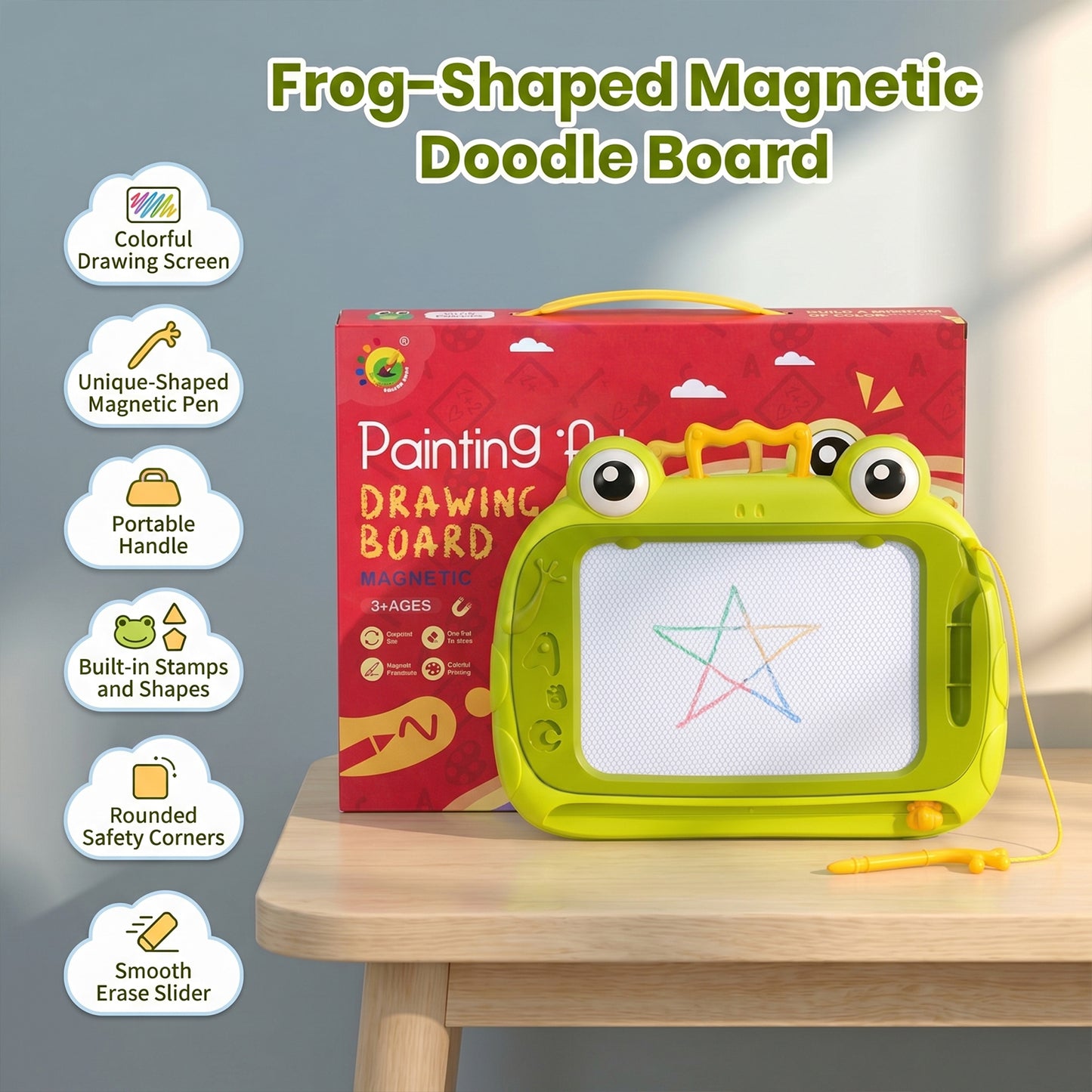 Portable Cartoon Magnetic Drawing Board for Kids