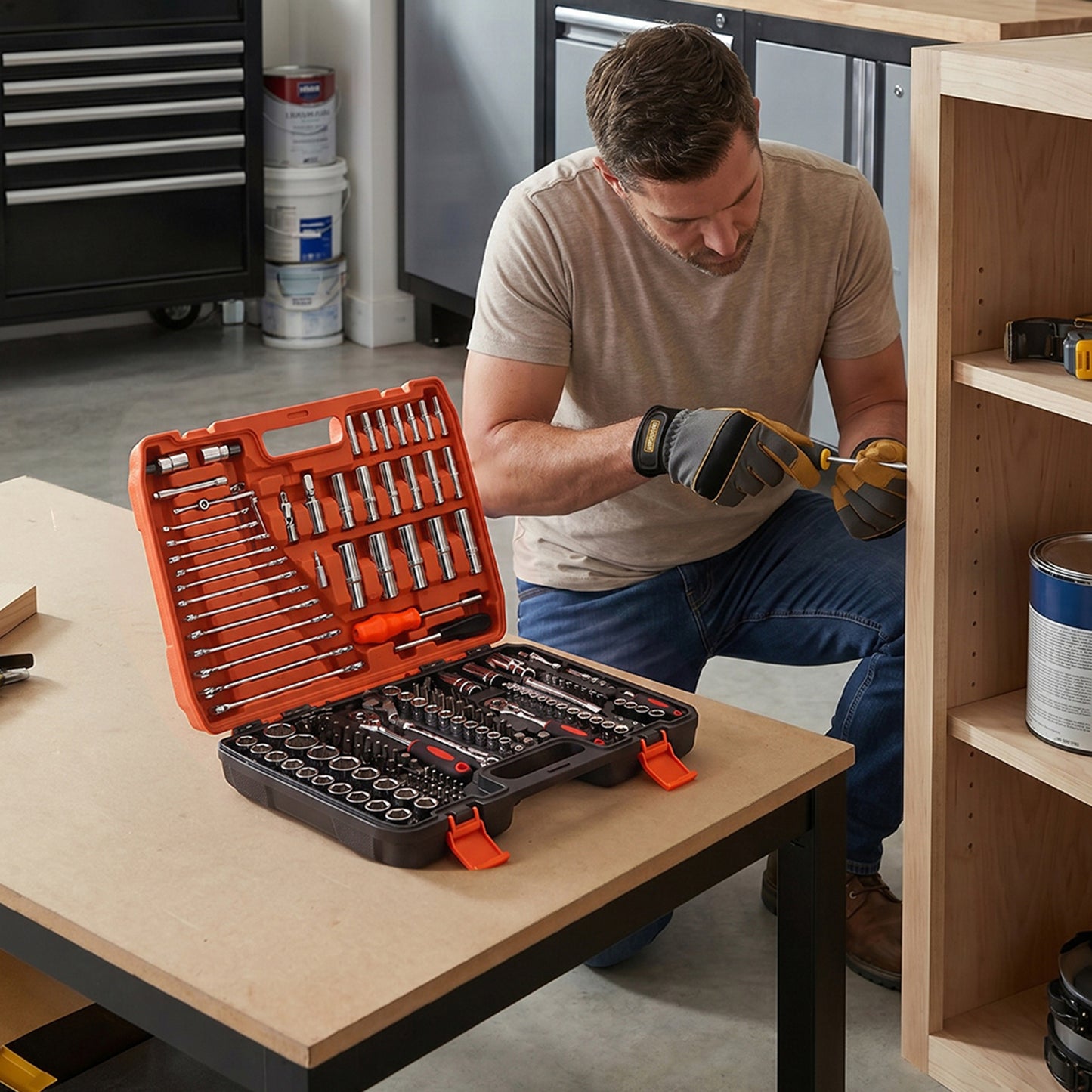 216-Piece Socket Wrench Mechanic Car Repair Tools Set