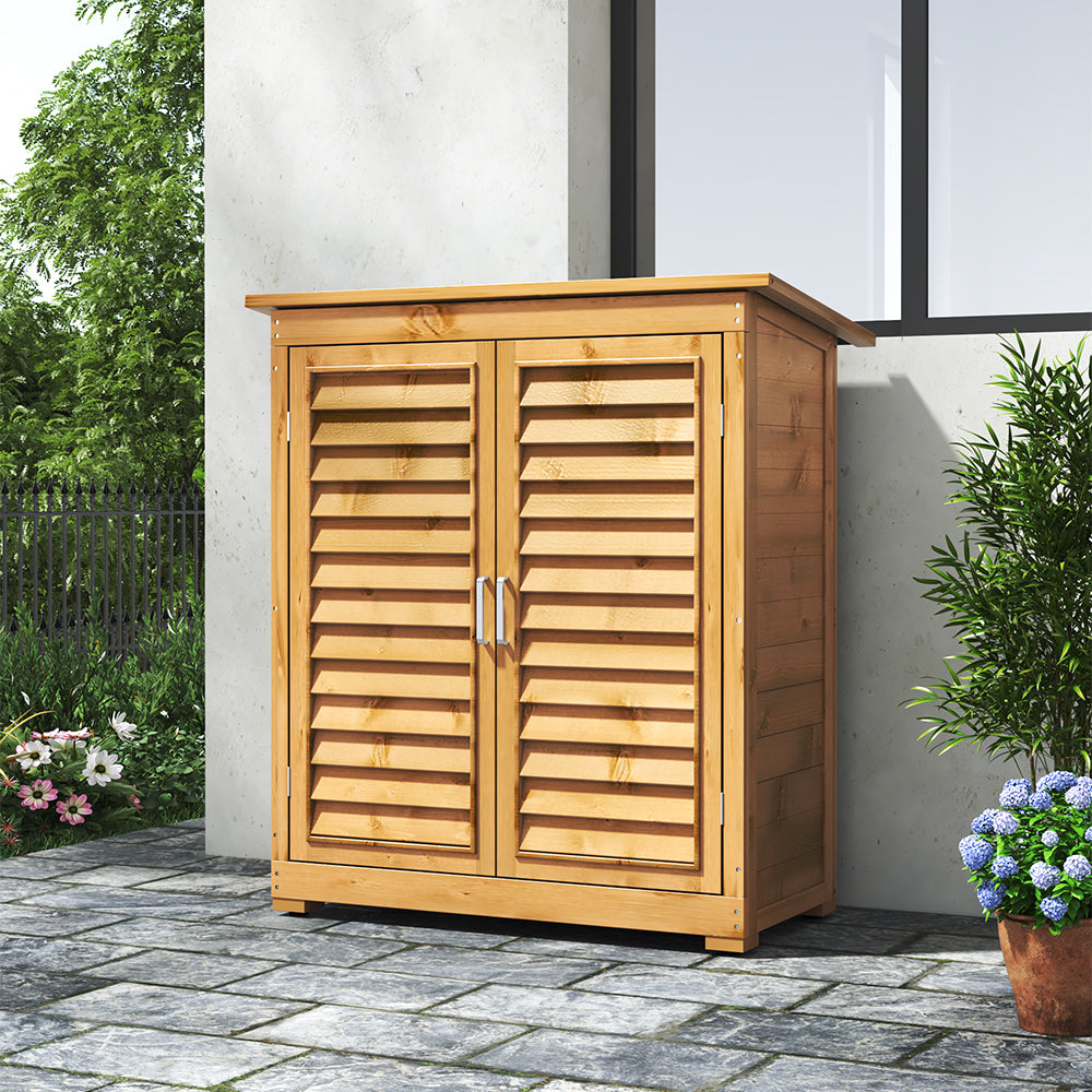 Outdoor Solid Wood Storage Cabinet