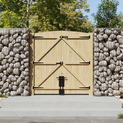 6ft x 6ft Heavy Duty Wooden Double Door with Reinforced Braces