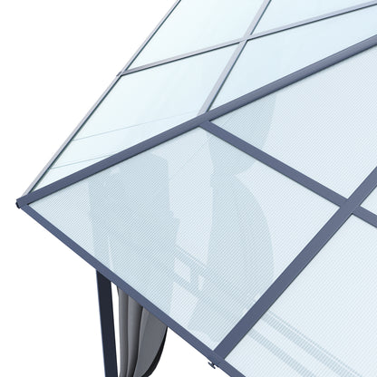 Dark Grey Aluminum & Steel Hexagonal Polycarbonate Canopy