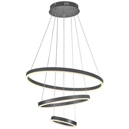 Modern 3 Ring Aluminum Round Hanging LED Pendant Light