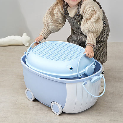 Dolphin-Shaped Toy Storage Box on Wheels