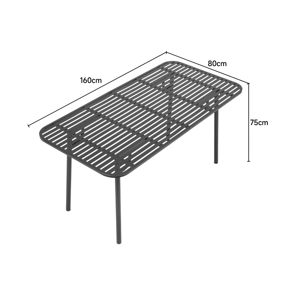 Black Wrought Iron Garden Patio Metal Table