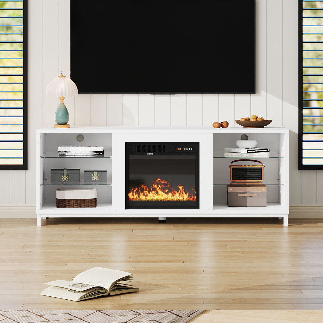 Freestanding TV Stand Entertainment Center with 18 Fireplace