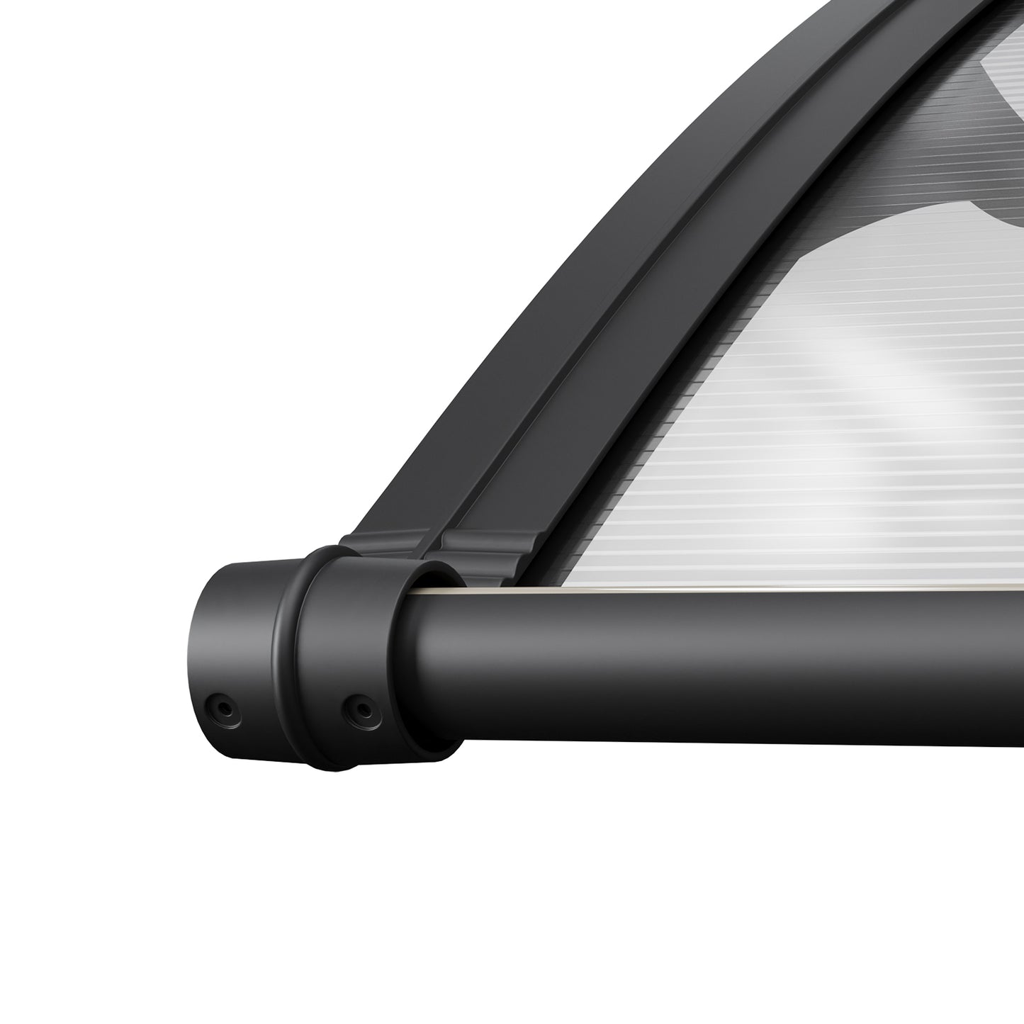 Black Outdoor Door Canopy Window Awning with Drainage Channel