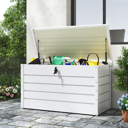 350L Metal Lockable Garden Storage Box Patio Waterproof Box