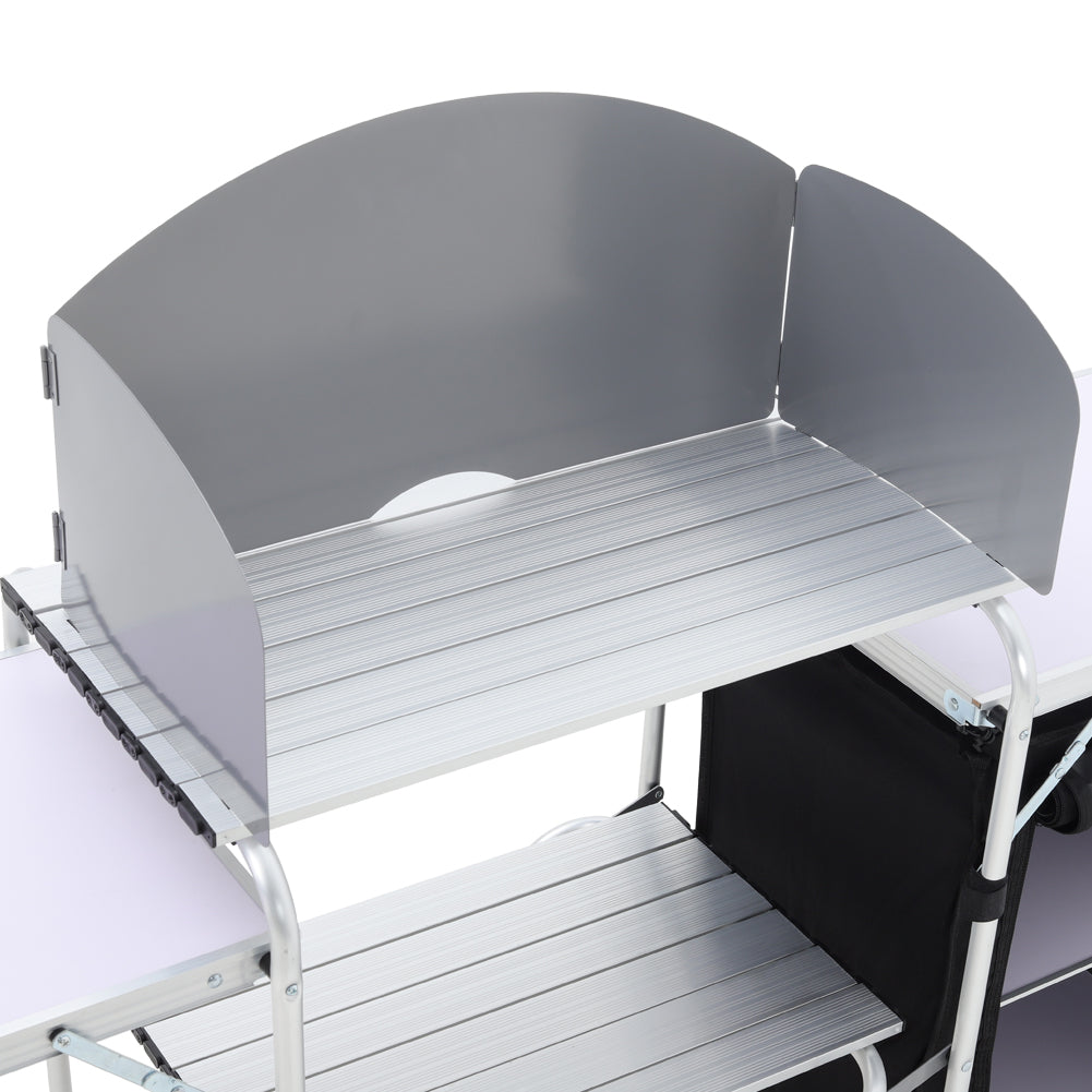 Portable Outdoor Camping Kitchen Table with Folding Design