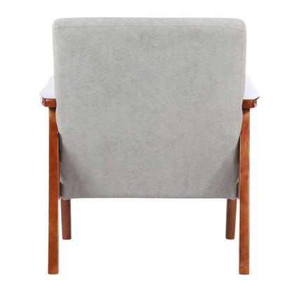 Solid Wooden Frame Upholstered Tufted Armchair