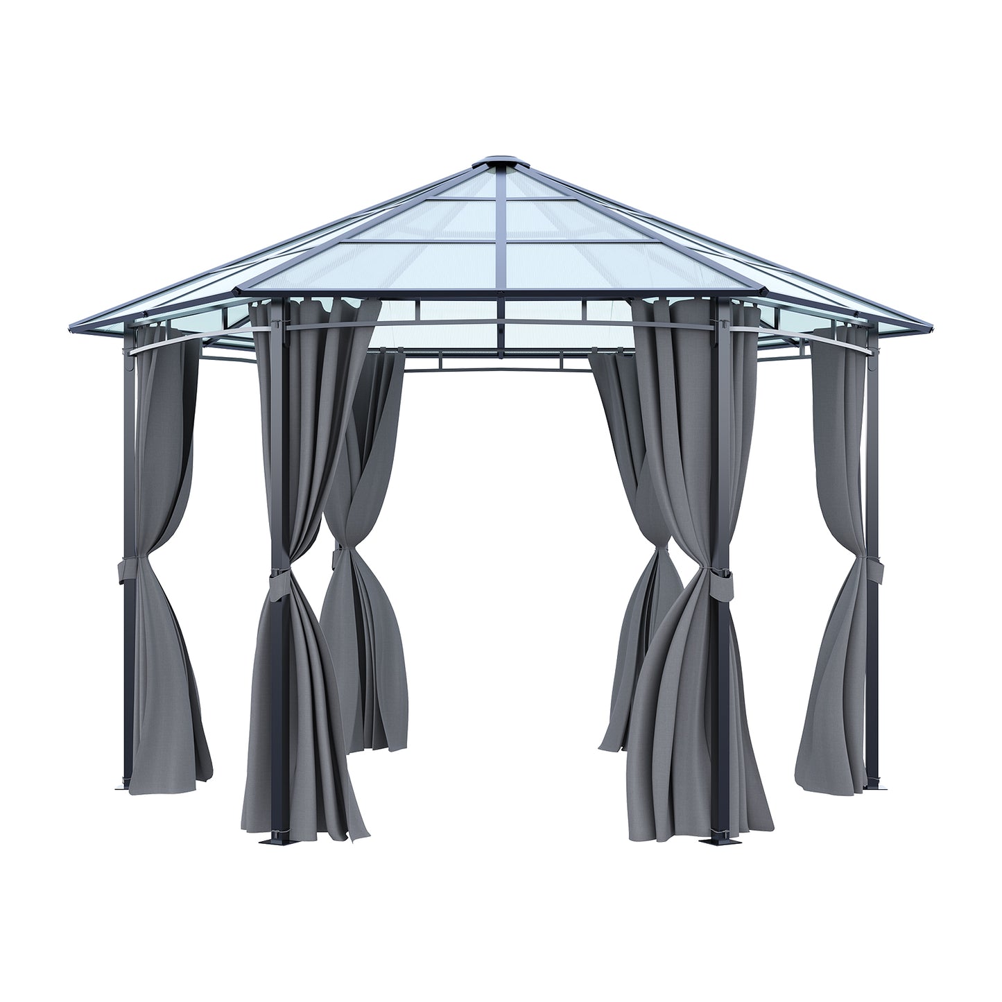 Dark Grey Aluminum & Steel Hexagonal Polycarbonate Canopy