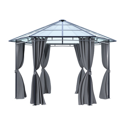 Dark Grey Aluminum & Steel Hexagonal Polycarbonate Canopy