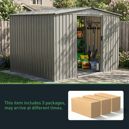 8x6 FT Large Metal Garden Tool Storage Shed