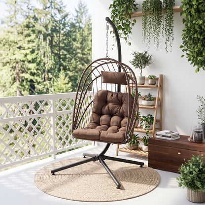 Swing Hanging Egg Chair with Cushion and Headrest