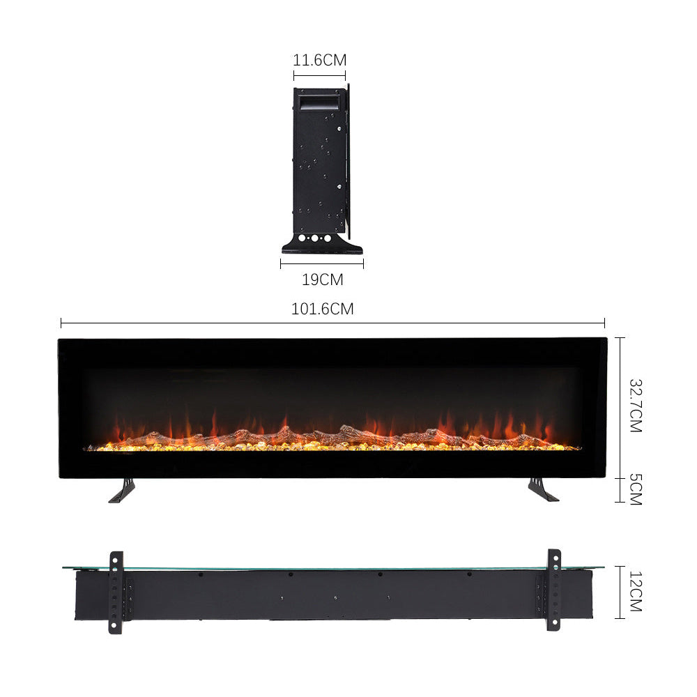 40 50 60 Inch Wall Mount Electric Multicolored Fire Fireplace