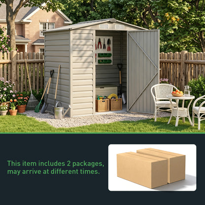 4 x 6FT Metal Apex Roof Garden Storage Shed