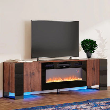 Recessed Electric Fireplace TV Stand with Remote Control