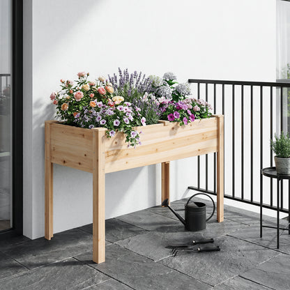 Elevated Rectangular Raised Garden Bed with Drainage Holes
