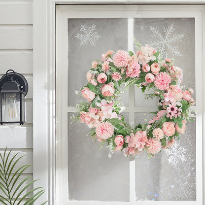 Spring Artificial Peony Wreath Mixed Flowers for Wedding Decor