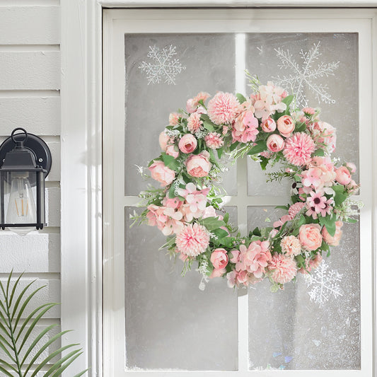 Spring Artificial Peony Wreath Mixed Flowers for Wedding Decor