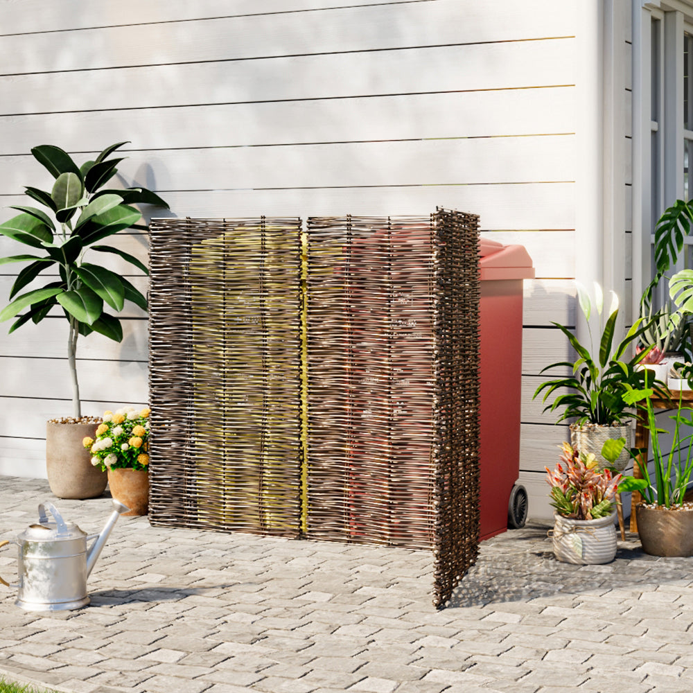Trash Can Fence Wicker Privacy Fence