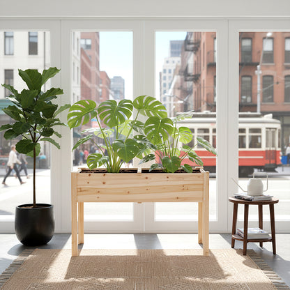 Elevated Rectangular Raised Garden Bed with Drainage Holes