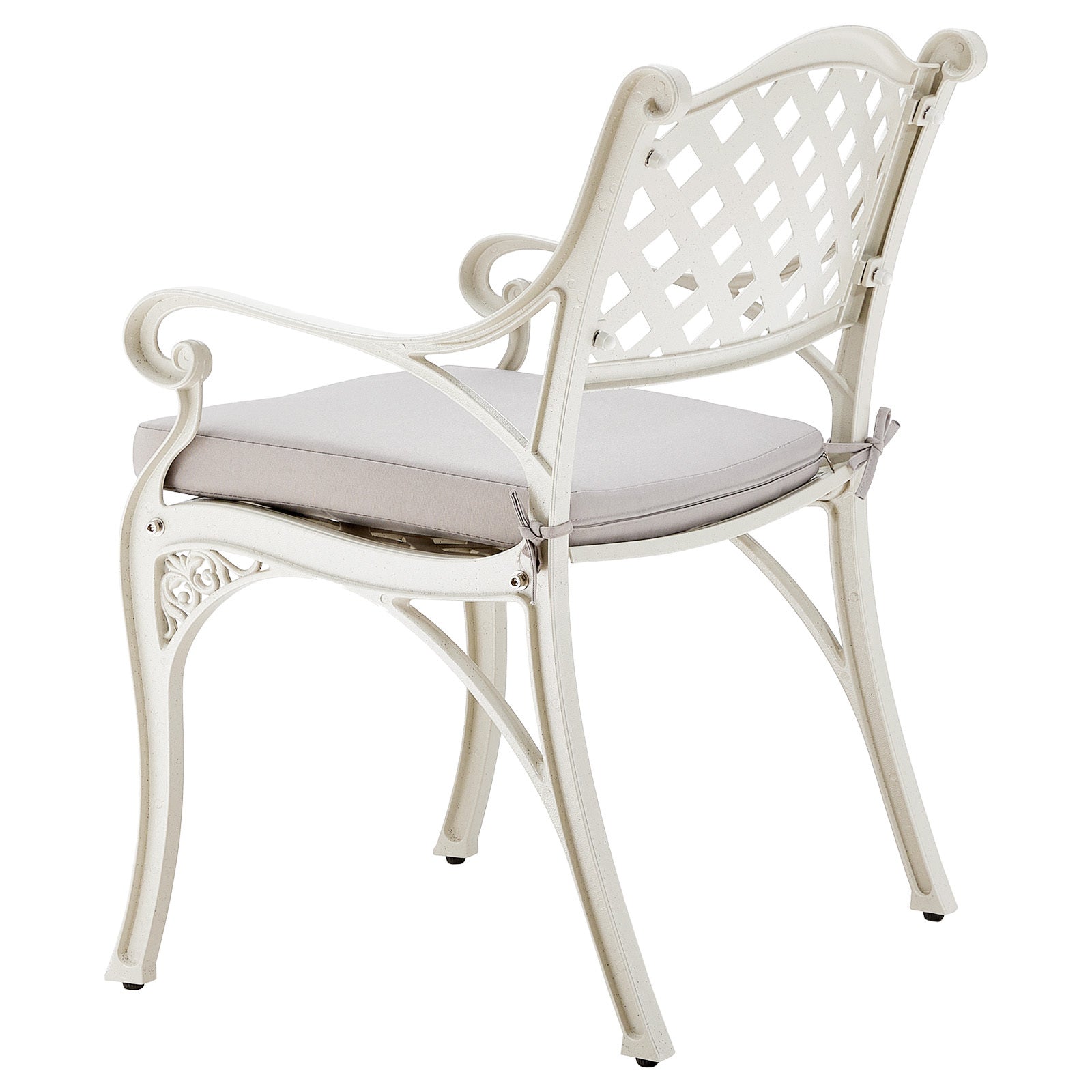 Black/ White Retro Set of 2 Cast Aluminum Garden Chairs