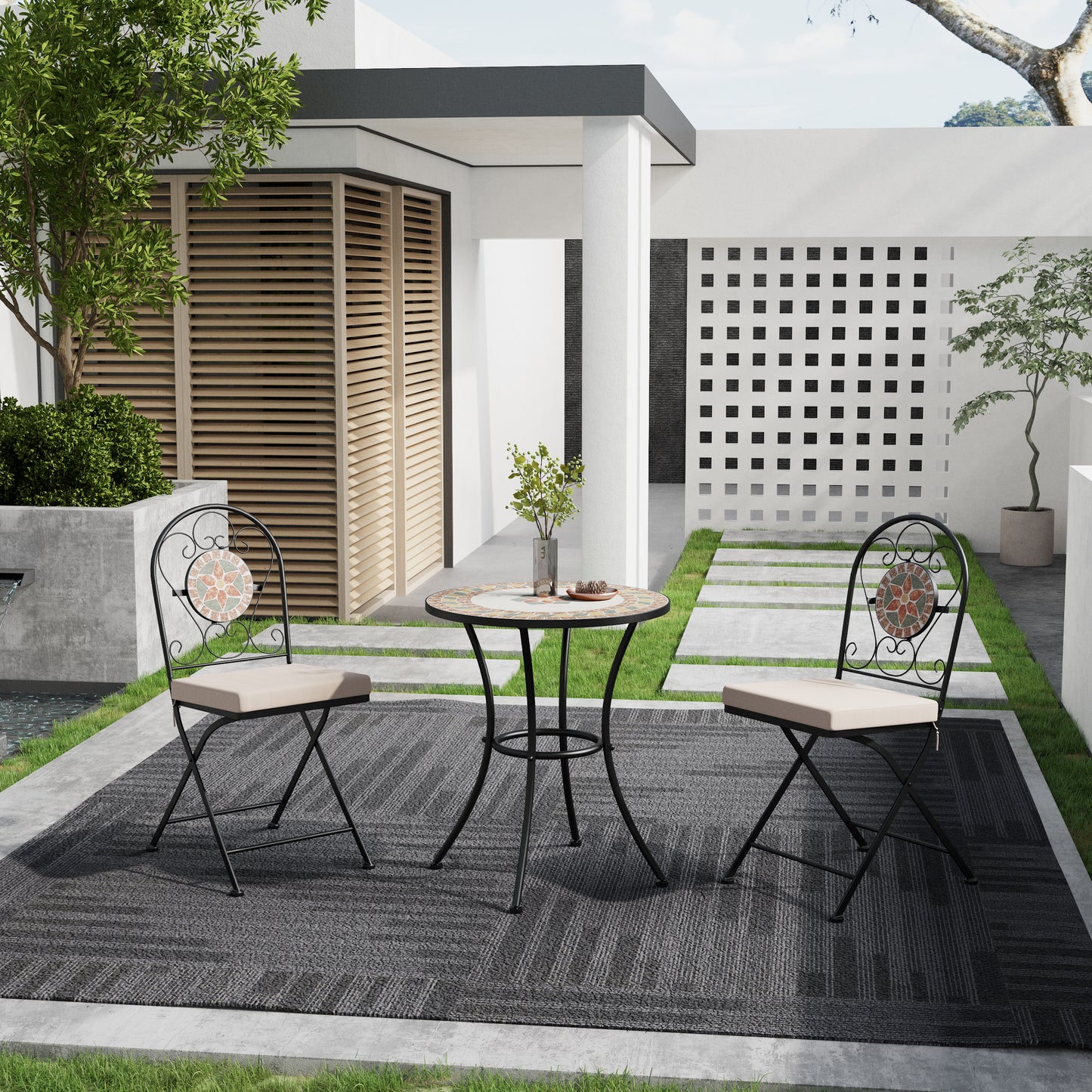 3-Piece Mosaic Garden Dining Set