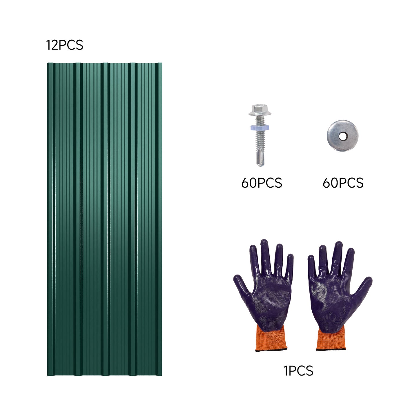 12pcs Galvanised Steel Corrugated Roofing Sheets