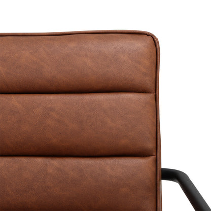 Leisure Soft PU Leather Cushioned Accent Armchair with Metal Frame