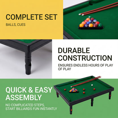 Mini Snooker & Pool Table Game Toy Set for Kids