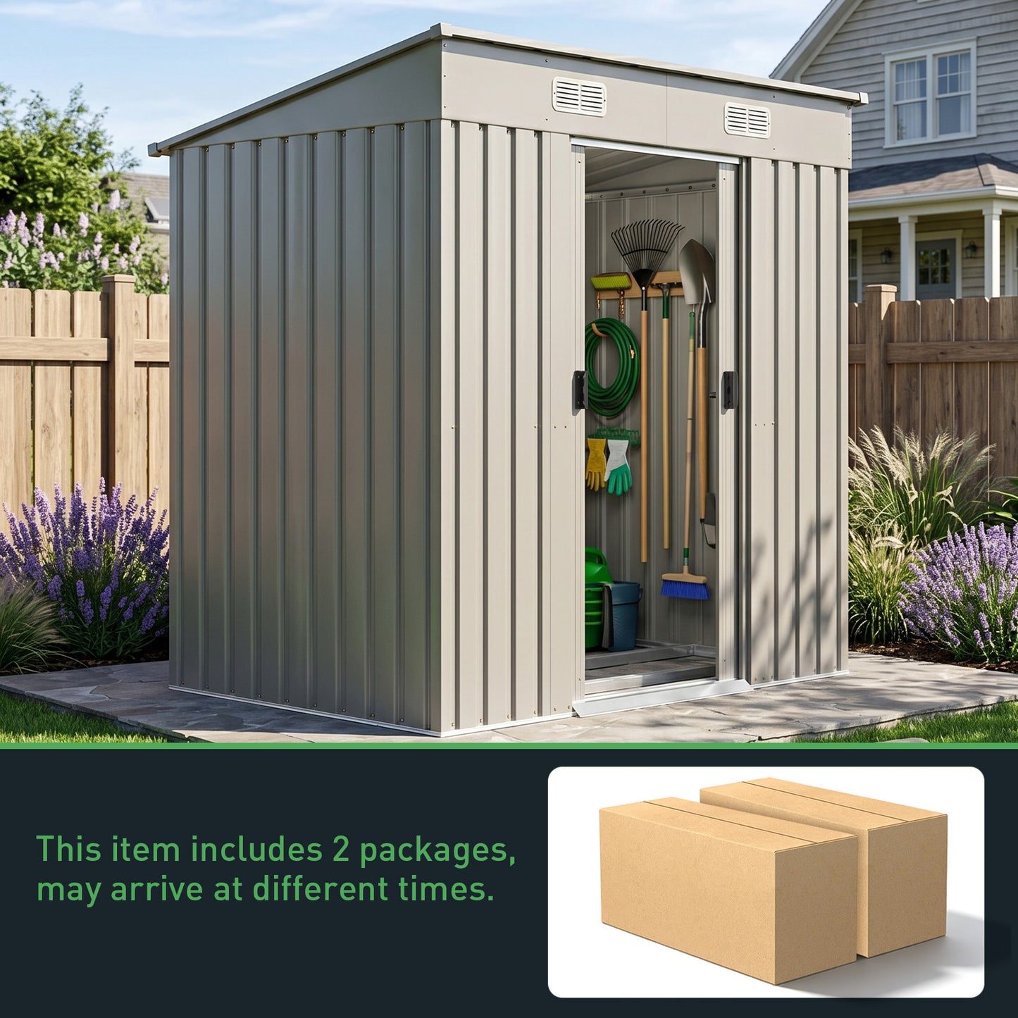 4 x 6FT Metal Garden Storage Shed