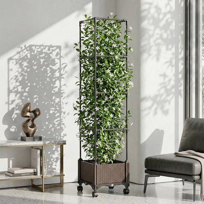 Rolling Planter Box with Trellis
