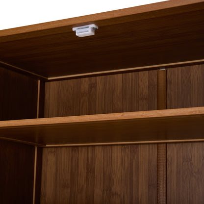 Bamboo Shoe Storage Cabinet with Doors