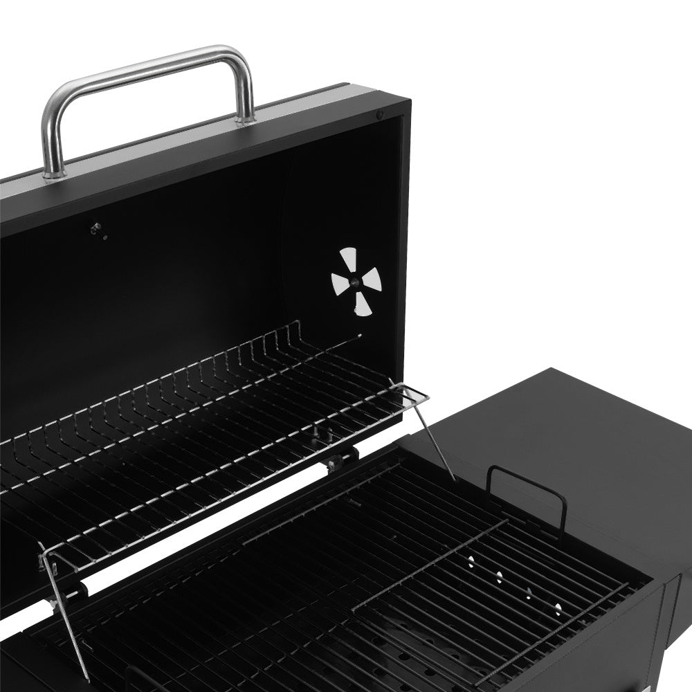 Black Steel Outdoor Garden Charcoal Grill