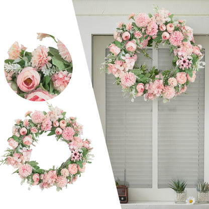 Spring Artificial Peony Wreath Mixed Flowers for Wedding Decor