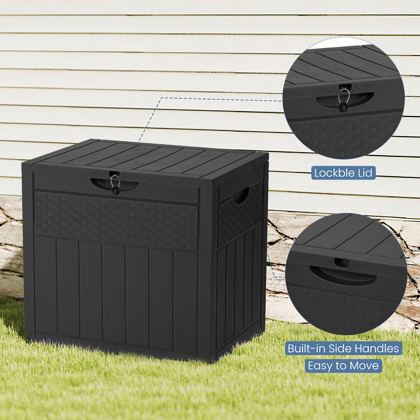 126L Waterproof Large Plastic Storage Box with a Padlock