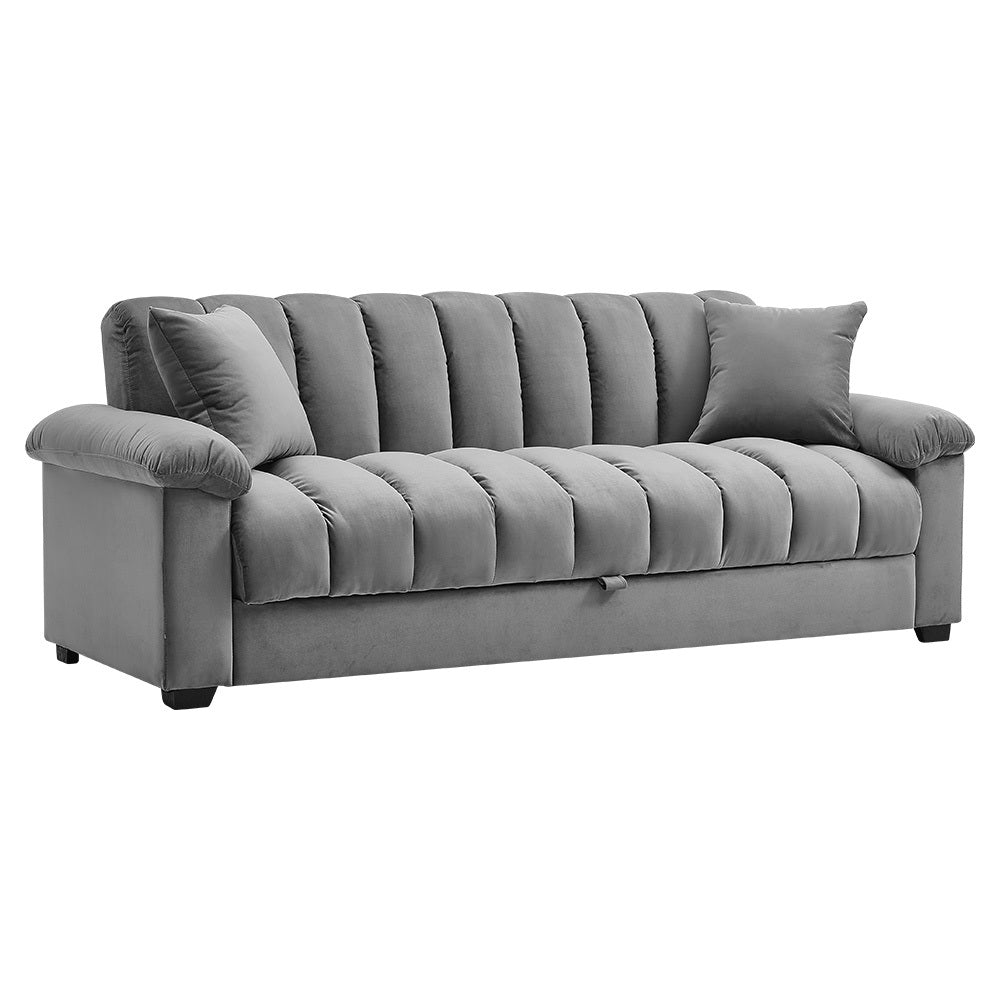 Grey Channel Sleeper Sofa Bed