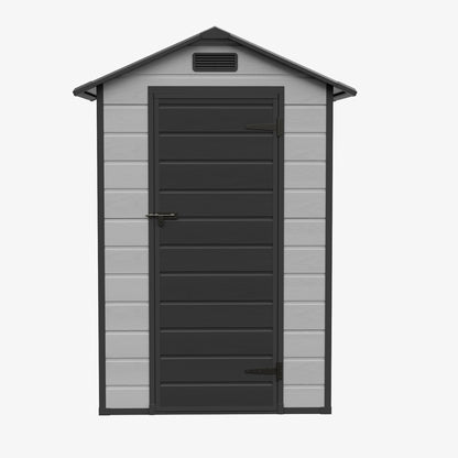 4.4 x 3.4FT Garden Plastic Storage Shed with Lockable Hinge Door