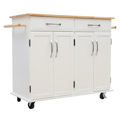 White/Black Large Catering Trolley Cart with Drawers and Cabinets