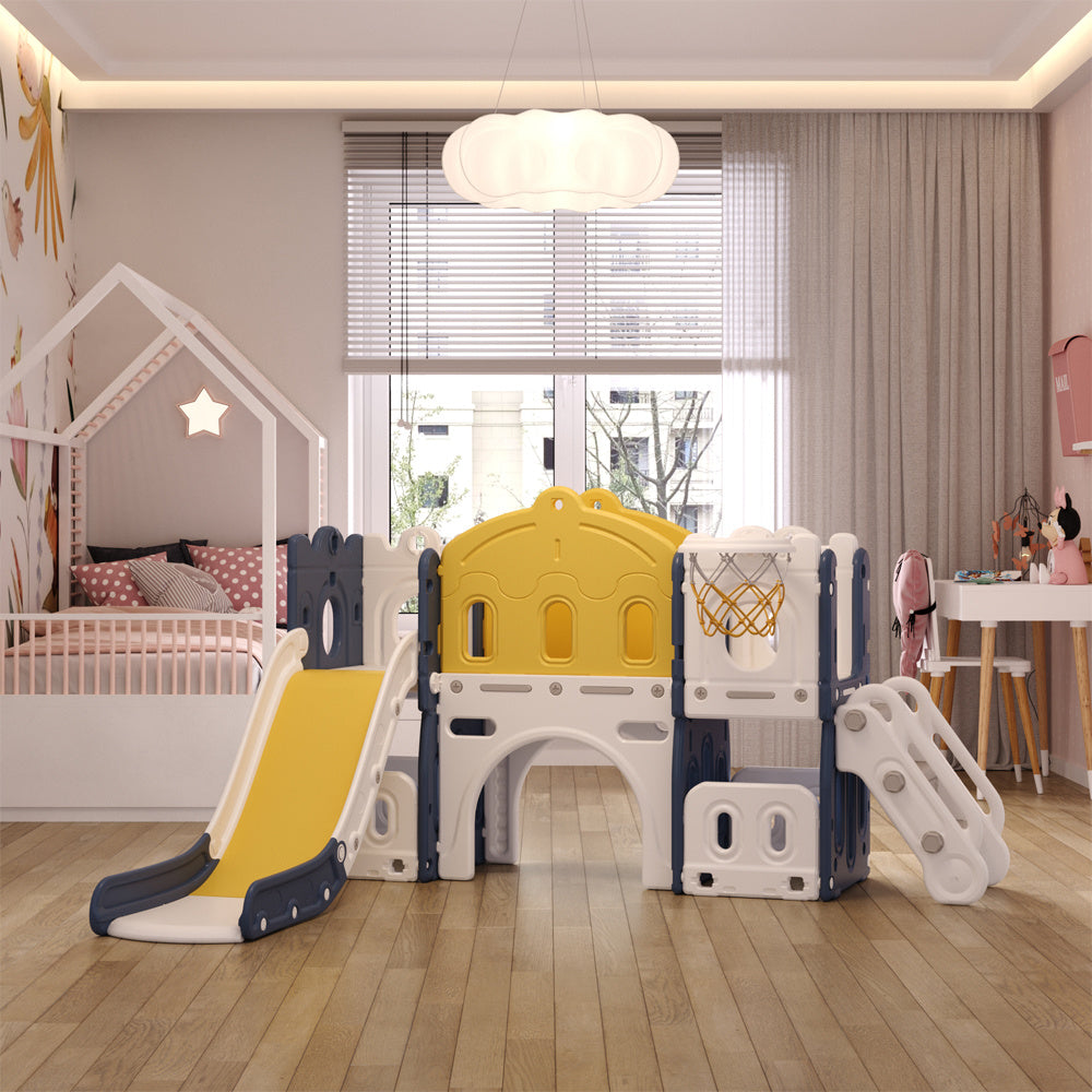 Playset Slide Basket Hoop Indoor Playground