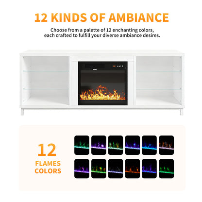 Freestanding TV Stand Entertainment Center with 18 Fireplace