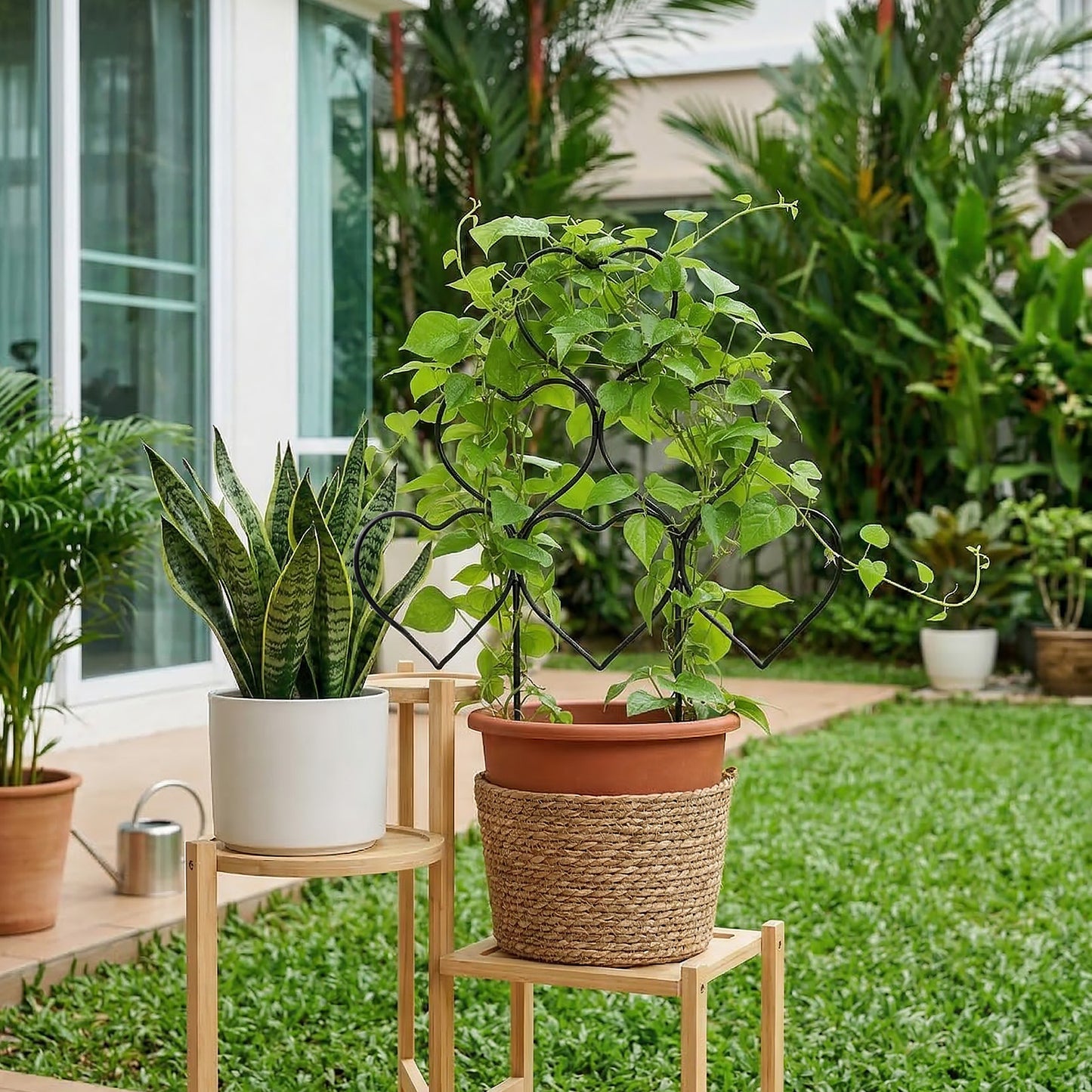 3Pcs Heart-Shaped Stackable Plant Climbing Trellises