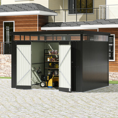 8.5 x 9.7ft Metal Garden Shed with Double Door