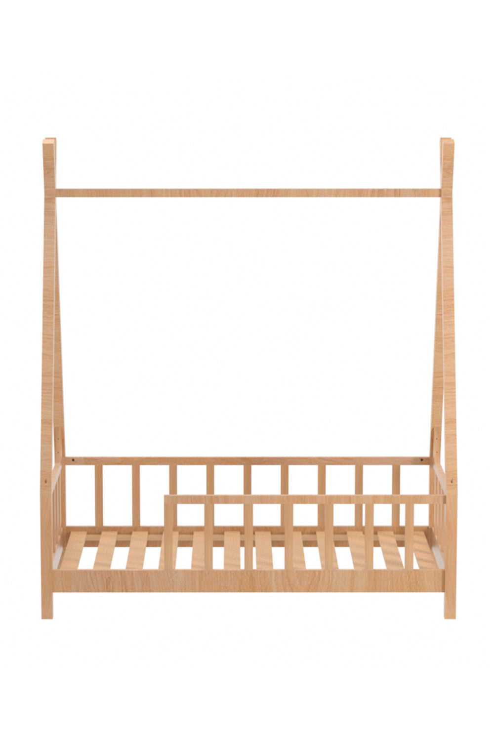 Kid’s Premium Wood House Bed Frame with Fence