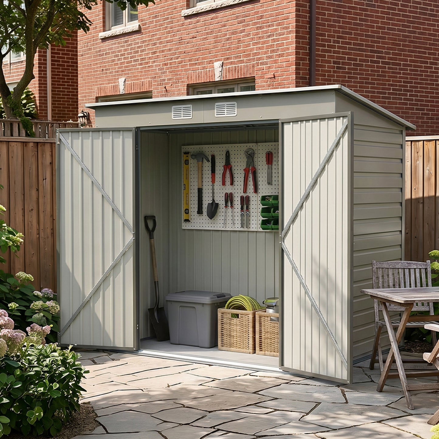 8x4FT Outdoor Metal Storage Shed