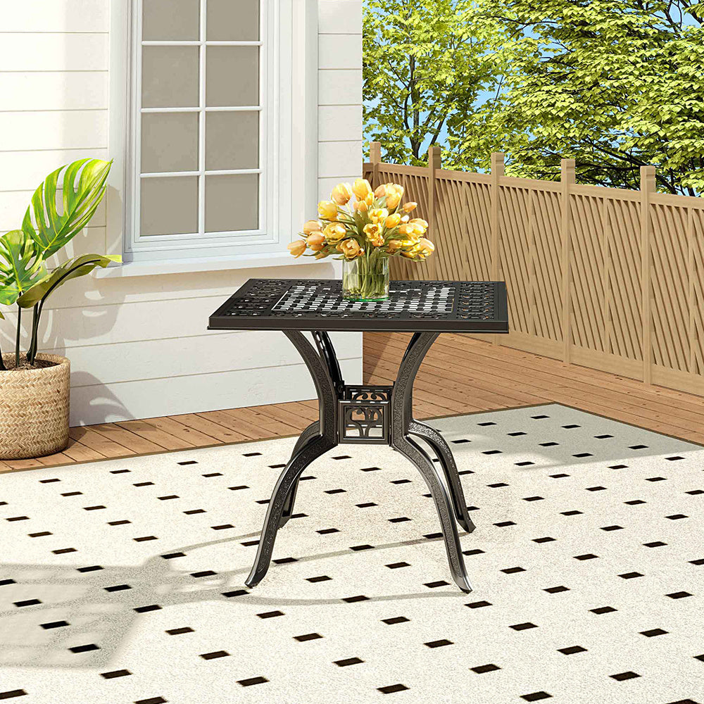 Black Cast Aluminum Outdoor Dining Table