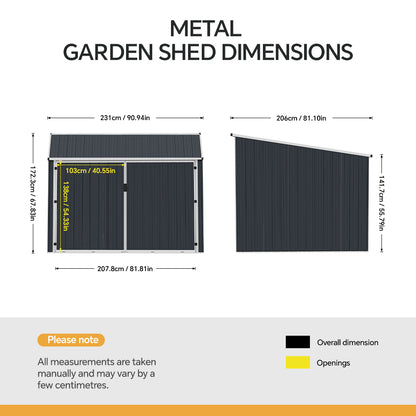 Outdoor Metal Storage Shed For 5 Bicycles