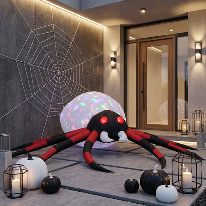 7 FT Halloween Inflatable Giant Spider with Built-in LED Lights
