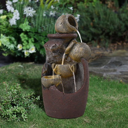 Outdoor Garden Water Feature with LED Lights